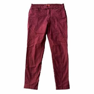 Modcloth Jeans Sz 12 Slim Skinny Red Casual School Colorful Pockets Loops Womens